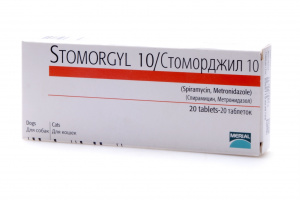 Стоморджил (Merial) 10мг, 20 таб. заболевания ротовой полости для кошек и собак 1таб./10кг (ЛИЦЕНЗИЯ) фото