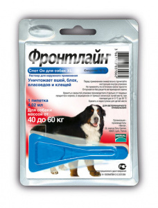 Фронтлайн Спот Он XL (Merial)  капли (1пип) противопаразитарный 40-60кг д/собак (ЛИЦЕНЗИЯ) фото