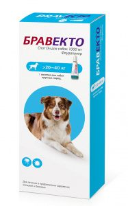 Бравекто СпотОн (MSD Animal health) 1000мг (1пип) от блох и клещей для собак 20-40кг (на 12 недель) (ЛИЦЕНЗИЯ) фото