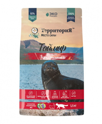 ТерриториЯ Таймыр 1,5кг рыба с брусникой сухой для взрослых кошек (564375) фото