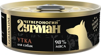 209101013 Корм влажный для собак Четвероногий гурман "Golden line Утка", 100 г