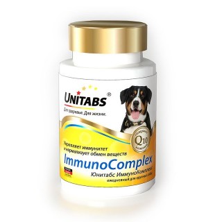 Unitabs 100таб/0,15кг витаминно-минеральная добавка ImmunoComplex Q10 для иммунитета для крупных собак фото