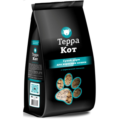 Терра Кот 0,4кг норвежский лосось сухой для взрослых кошек (772345) фото