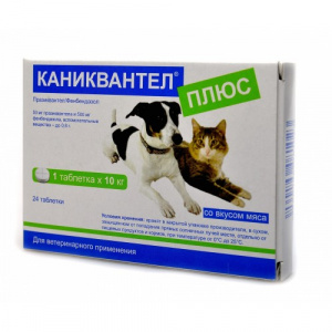 Каниквантел Плюс 24таб антигельминтик для кошек и собак, 1таб/10кг (ЛИЦЕНЗИЯ) фото