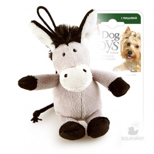 Игрушка (GiGWi) 75104 Ослик с пищалкой 10см для собак, серия PLUSH FRIENDZ  фото