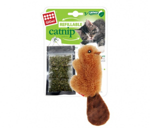 Игрушка (GiGWi) 75301 Бобренок с кошачьей мятой 16см для кошек, серия REFILLABLE CATNIP фото