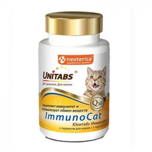 Unitabs 120таб./0,06кг витаминно-минеральная добавка ImmunoCat Q10 для иммунитета с таурином для кошек с 1-8лет фото