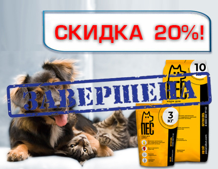 Скидка 20% на корма Пёс&Кот, Страж