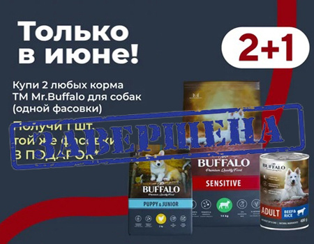 Mr. Buffalo: акция 2 + 1 в подарок 