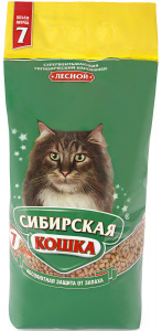 Наполнитель (Сибирская кошка)  7л Лесной древесный для кошек фото
