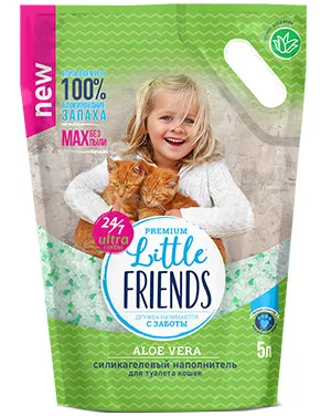 Little Friends 5л Aloe Vera силикагелевый наполнитель для кошек фото