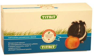 TiTBiT 0,064кг тарталетки с тыквой и ананасом 8 штук для морских свинок