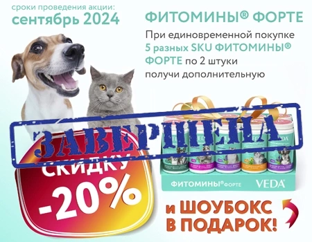 VEDA Фитомины Форте: доп. скидка 20% + шоубокс в подарок