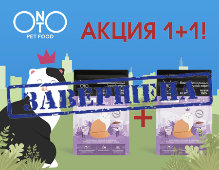 ONTO: акция 1 + 1 на корм для кошек