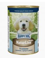 Happy Dog Natur Line 0,410кг телятина, печень, сердце, рис консервы для щенков (741046) фото