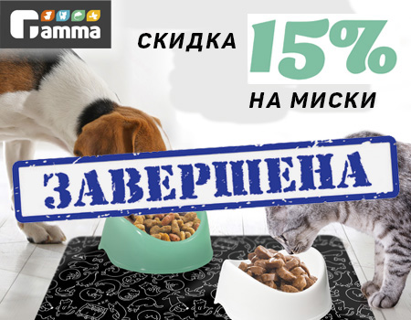 ГАММА: скидка до 15% на миски для кошек и собак