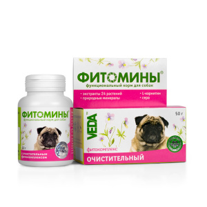 Фитомины 0,05кг с очистительным фитокомплексом для собак фото