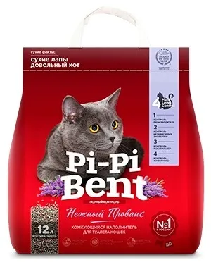 Наполнитель (Pi-Pi-Bent)  5кг Нежный прованс (бумажный крафт-пакет) комкующийся для кошек фото