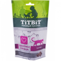 TiTBiT 0,06кг хрустящие подушечки для кошек с мясом индейки для здоровья сердца  фото