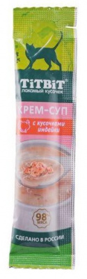 TiTBiT 0,01кг крем-суп для кошек с кусочками индейки  фото