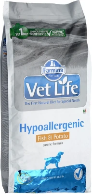 Farmina (Фармина) Vet Life Dog Hypoallergenic 12кг гипоаллергенный с рыбой и картофелем сухой для собак (5094) фото