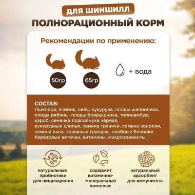 Микимилс (Mikimeals) 0,4кг корм для шиншилл (477061) фото