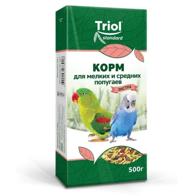 Triol Standard 0,5кг корм Экстра для мелких и средних попугаев  фото