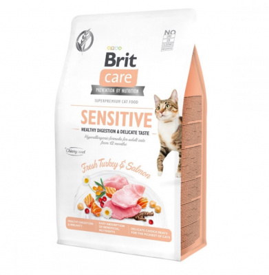 Brit Care Cat GF Sensitive Healthy Digestion & Delicate Taste 2кг для кошек с чувствительным  пищеварением (540709)