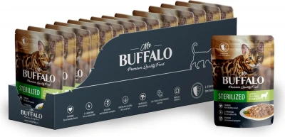 Баффало Mr.Buffalo Adult Sterilized Cat 0,085кг ягненок в соусе влажный для кошек B308 (790150) фото