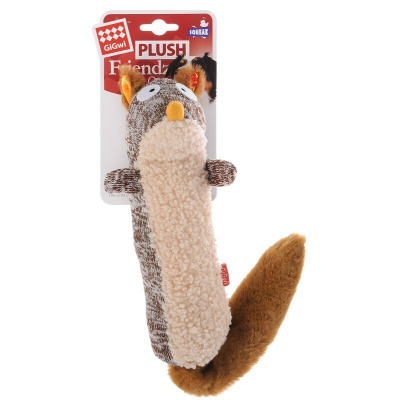 Игрушка (GiGWi) 75309 Белка с пищалкой 29см для собак, серия PLUSH FRIENDZ фото