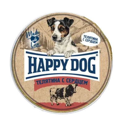 Happy Dog Natur Line 0,125кг телятина с сердцем паштет для собак  фото