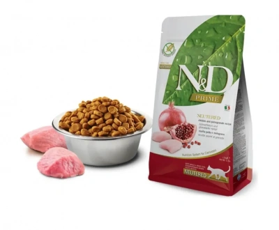 Farmina (Фармина) N&D Cat 5кг беззерновой курица и гранат сухой для стерилизованных кошек и кастрированных котов (1025) фото