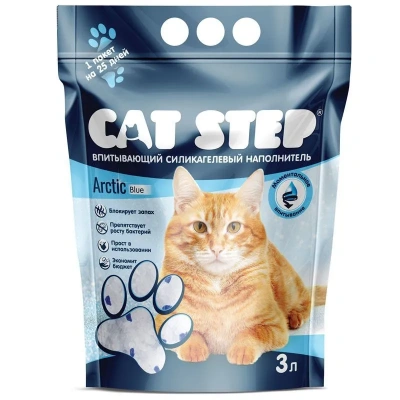 Наполнитель (Cat Step) Arctic Blue 3л (1,32кг) силикагель для кошек фото