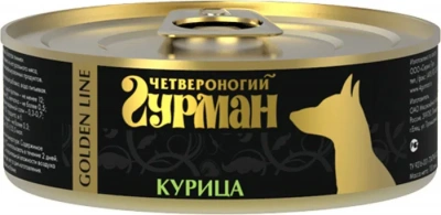 Четвероногий гурман 0,1кг Golden Line Курица натуральная в желе консервы для собак фото
