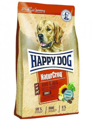 Happy Dog NaturCroq 15кг говядина и рис сухой для собак всех пород (116847)