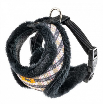 Шлейка Ферпласт Nikita Fur XS клетка с мехом (шея 20см; грудь 26-38см), 15мм
