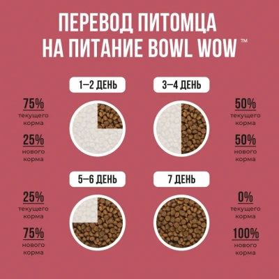 Bowl Wow 5кг индейка с рисом и клюквой сухой для щенков средних пород (660361) фото