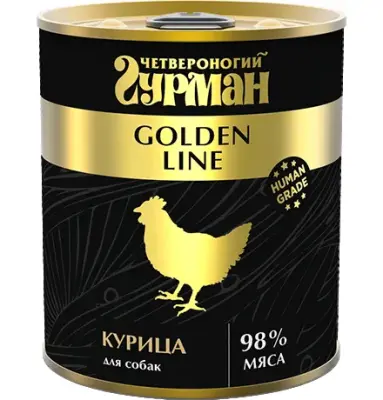 Четвероногий гурман 0,34кг Golden Line Курица натуральная в желе для собак (543778) фото