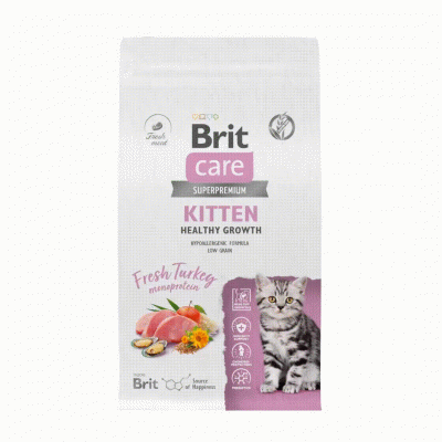 Brit Care Cat Superpremium Kitten 7кг индейка сухой для котят, беременных, кормящих кошек (5066063) фото
