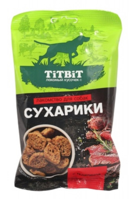 TiTBiT 0,055кг сухарики с телятиной лакомство для собак
