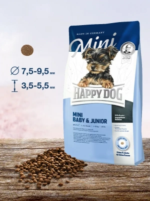 Happy Dog Mini Baby&Junior 4кг птица 1-9 мес. для мелких пород собак (014938) фото