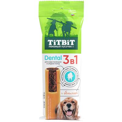 TiTBiT 0,11кг DENTAL лакомство 3в1 с облепихой для собак мелких и средних пород  (ш-б 12шт)