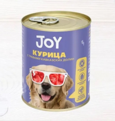 Joy 0,34кг курица беззерновой влажный для собак средних и крупных пород фото
