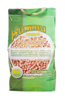 Наполнитель (Китти) 6л лесной древесный для кошек (белая гранула) фото