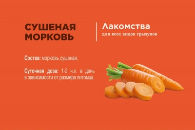 Little One 0,2кг Лакомство Сушеная морковь для грызунов фото