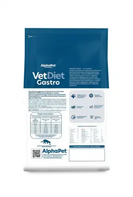 AlphaPet Vet Diet (АльфаПет) 0,4кг Gastro сухой при острых расстройствах пищеварения, в реабилитационный период и при истощении для кошек (655254) фото