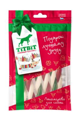 TiTBiT 0,08кг твистер рождественский лакомство для собак (Новогодняя коллекция) фото
