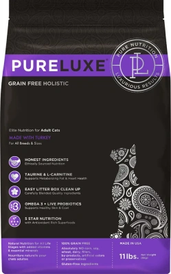 PURELUXE 0,4кг Элитное Питание для кошек взрослых с индейкой (940101) фото