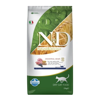 Farmina (Фармина) N&D Low Grain Cat 10кг низкозерновой ягненок и черника сухой для кошек (4042) фото