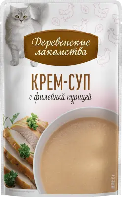 Деревенские лакомства 0,035кг*4шт крем-суп с филейной курицей, пауч (76050953) фото